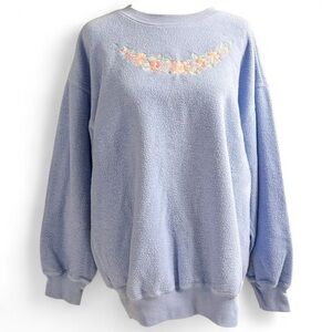 Personal Identity Lavender Floral Embroidered Sweatshirt